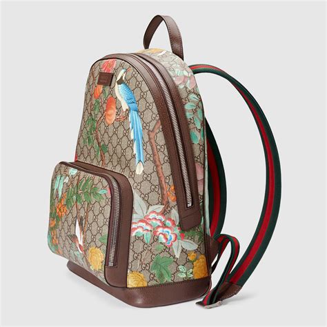 gucci tian backpack|Gucci GG Supreme Tian Canvas Backpack, Beige/Red.